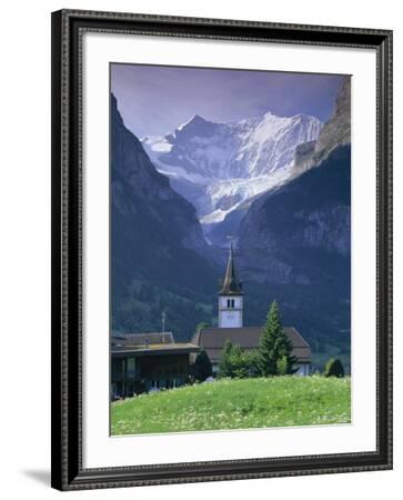 'Village Church and Oberer Grindelwald Glacier, Jungfrau Region, Swiss  Alps, Switzerland' Photographic Print - Gavin Hellier | Art.com