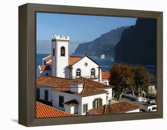 Village Church at Ponta Delgada, Madeira-null-Framed Premier Image Canvas