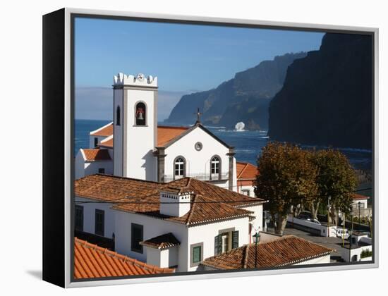 Village Church at Ponta Delgada, Madeira-null-Framed Premier Image Canvas