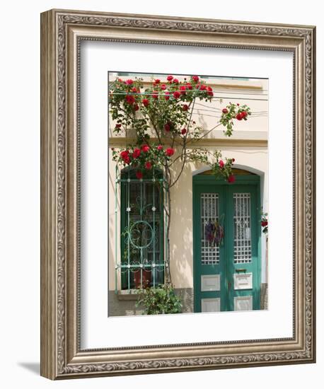 Village Doorway, Agiasos, Lesvos, Mytilini, Aegean Islands, Greece-Walter Bibikow-Framed Photographic Print