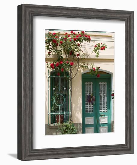 Village Doorway, Agiasos, Lesvos, Mytilini, Aegean Islands, Greece-Walter Bibikow-Framed Photographic Print