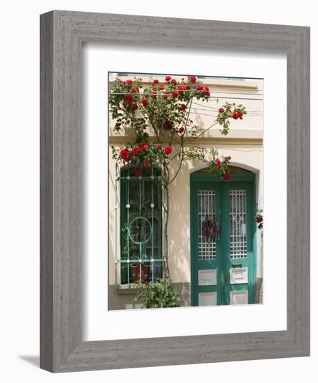 Village Doorway, Agiasos, Lesvos, Mytilini, Aegean Islands, Greece-Walter Bibikow-Framed Photographic Print