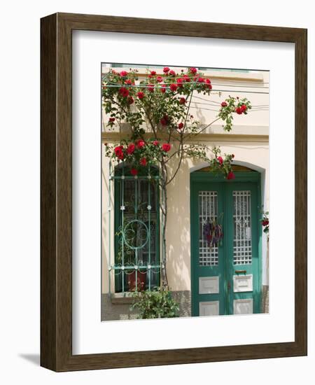 Village Doorway, Agiasos, Lesvos, Mytilini, Aegean Islands, Greece-Walter Bibikow-Framed Photographic Print