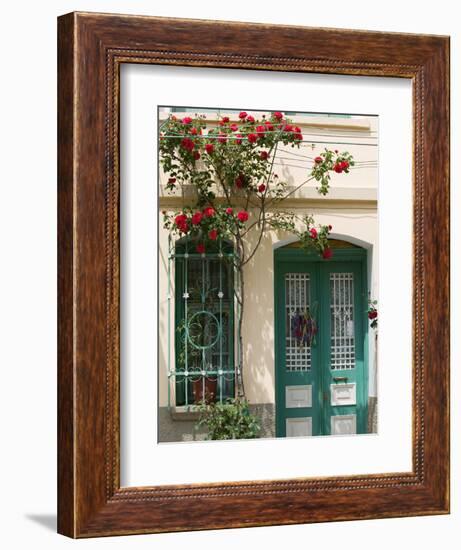 Village Doorway, Agiasos, Lesvos, Mytilini, Aegean Islands, Greece-Walter Bibikow-Framed Photographic Print