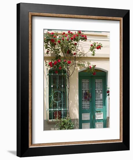 Village Doorway, Agiasos, Lesvos, Mytilini, Aegean Islands, Greece-Walter Bibikow-Framed Photographic Print