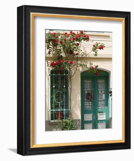 Village Doorway, Agiasos, Lesvos, Mytilini, Aegean Islands, Greece-Walter Bibikow-Framed Photographic Print