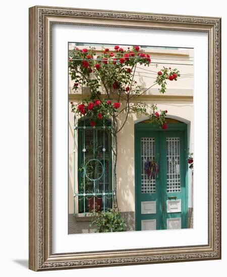 Village Doorway, Agiasos, Lesvos, Mytilini, Aegean Islands, Greece-Walter Bibikow-Framed Photographic Print