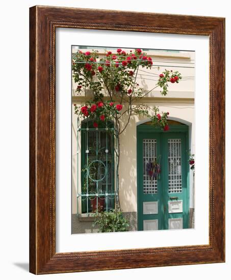 Village Doorway, Agiasos, Lesvos, Mytilini, Aegean Islands, Greece-Walter Bibikow-Framed Photographic Print