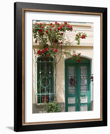 Village Doorway, Agiasos, Lesvos, Mytilini, Aegean Islands, Greece-Walter Bibikow-Framed Photographic Print