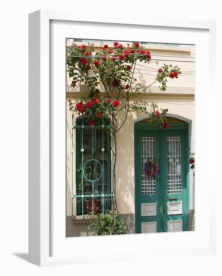 Village Doorway, Agiasos, Lesvos, Mytilini, Aegean Islands, Greece-Walter Bibikow-Framed Photographic Print