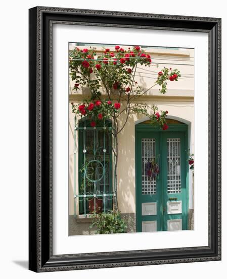 Village Doorway, Agiasos, Lesvos, Mytilini, Aegean Islands, Greece-Walter Bibikow-Framed Photographic Print