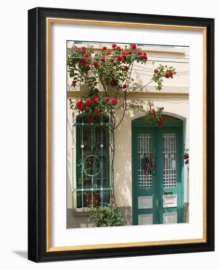 Village Doorway, Agiasos, Lesvos, Mytilini, Aegean Islands, Greece-Walter Bibikow-Framed Photographic Print