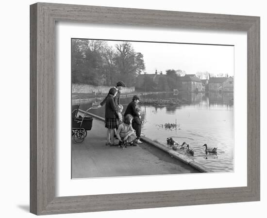 Village Duck Pond Scene, Tickhill, Doncaster, South Yorkshire, 1961-Michael Walters-Framed Photographic Print