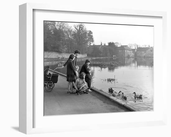 Village Duck Pond Scene, Tickhill, Doncaster, South Yorkshire, 1961-Michael Walters-Framed Photographic Print