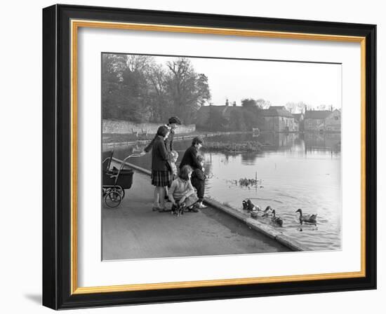 Village Duck Pond Scene, Tickhill, Doncaster, South Yorkshire, 1961-Michael Walters-Framed Photographic Print