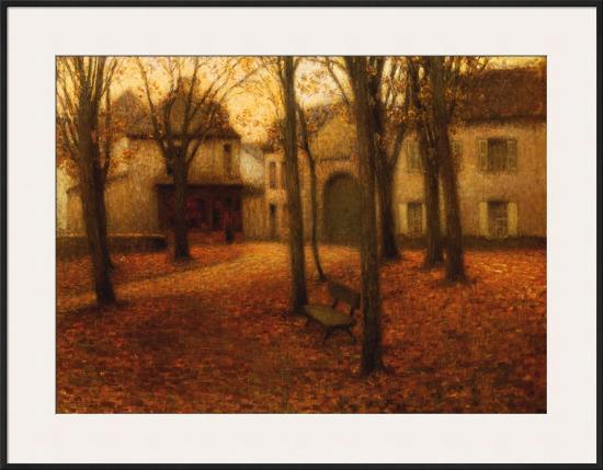 Village en Automne-Henri Eugene Augustin Le Sidaner-Framed Art Print