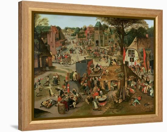 Village Festival in Honour of St. Hubert and St. Anthony, 1632-Pieter Brueghel the Younger-Framed Premier Image Canvas