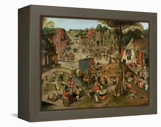 Village Festival in Honour of St. Hubert and St. Anthony, 1632-Pieter Brueghel the Younger-Framed Premier Image Canvas