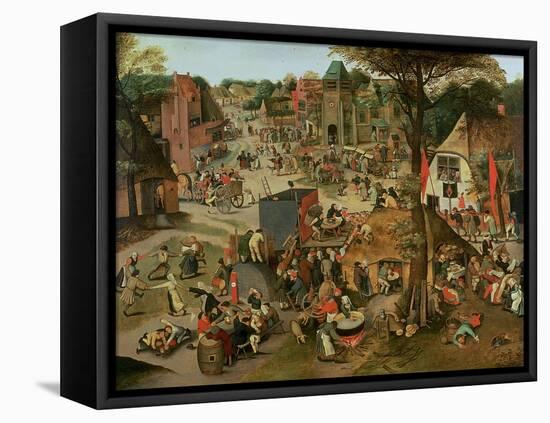 Village Festival in Honour of St. Hubert and St. Anthony, 1632-Pieter Brueghel the Younger-Framed Premier Image Canvas