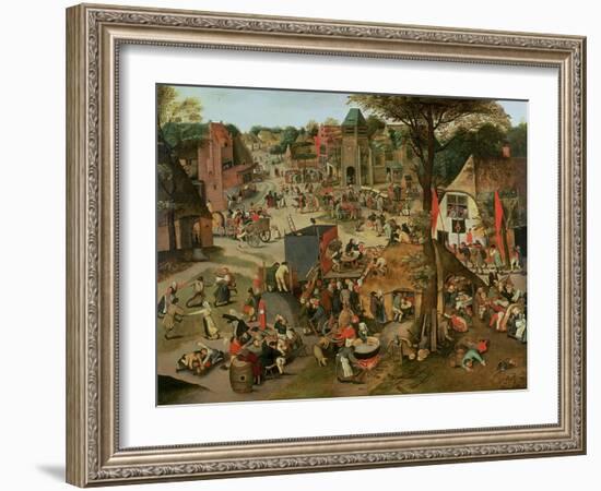 Village Festival in Honour of St. Hubert and St. Anthony, 1632-Pieter Brueghel the Younger-Framed Giclee Print