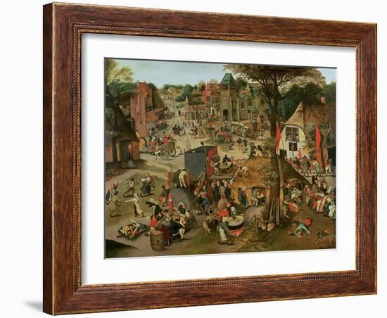 Village Festival in Honour of St. Hubert and St. Anthony, 1632-Pieter Brueghel the Younger-Framed Giclee Print