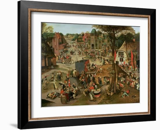 Village Festival in Honour of St. Hubert and St. Anthony, 1632-Pieter Brueghel the Younger-Framed Giclee Print