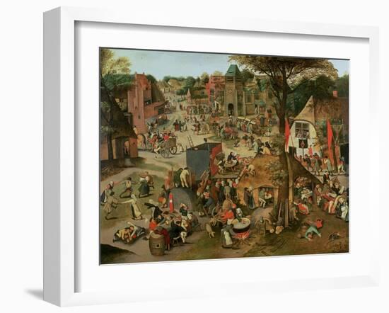 Village Festival in Honour of St. Hubert and St. Anthony, 1632-Pieter Brueghel the Younger-Framed Giclee Print