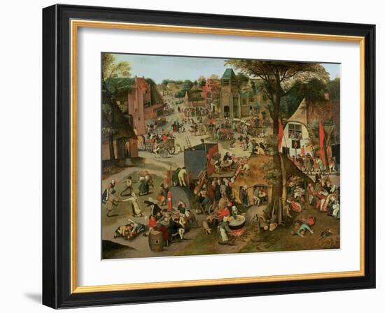 Village Festival in Honour of St. Hubert and St. Anthony, 1632-Pieter Brueghel the Younger-Framed Giclee Print