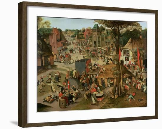 Village Festival in Honour of St. Hubert and St. Anthony, 1632-Pieter Brueghel the Younger-Framed Giclee Print