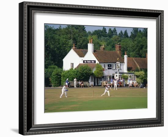 Village Green Cricket, Tilford, Surrey, England, UK-Rolf Richardson-Framed Photographic Print