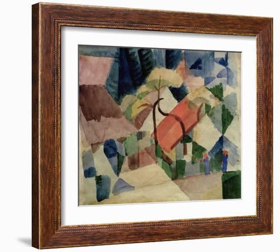 Village Houses with Gardens-Auguste Macke-Framed Giclee Print