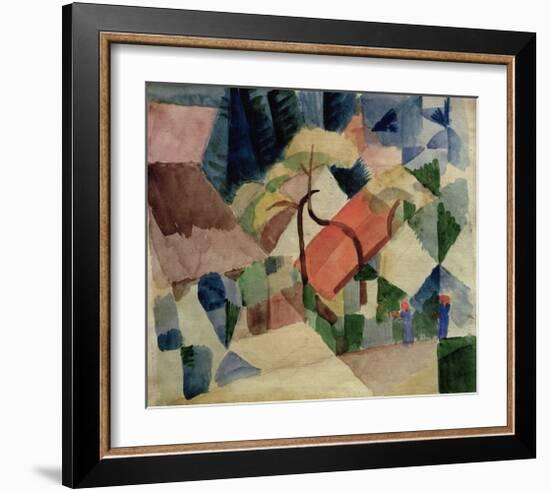 Village Houses with Gardens-Auguste Macke-Framed Giclee Print