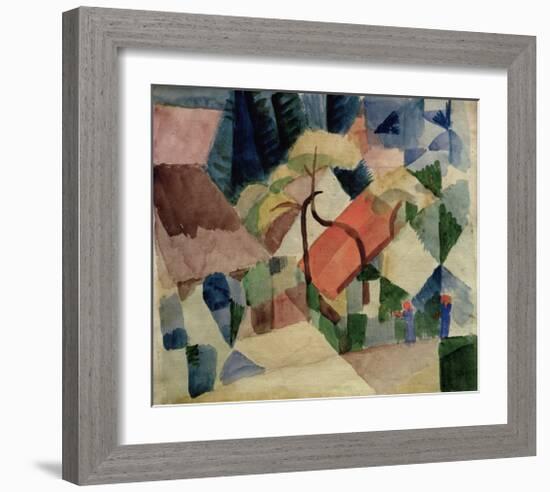 Village Houses with Gardens-Auguste Macke-Framed Giclee Print