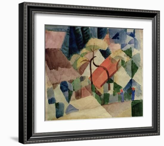 Village Houses with Gardens-Auguste Macke-Framed Giclee Print