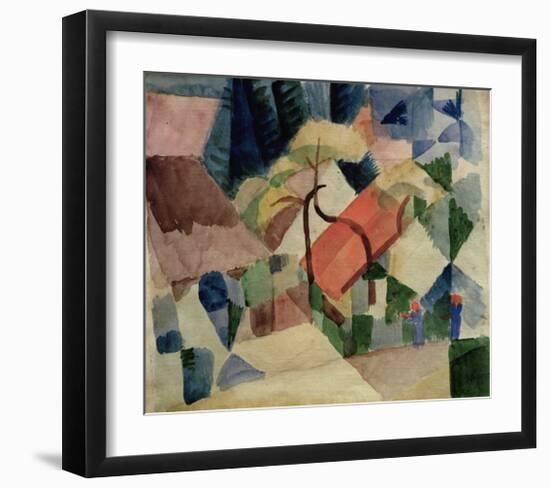 Village Houses with Gardens-Auguste Macke-Framed Giclee Print