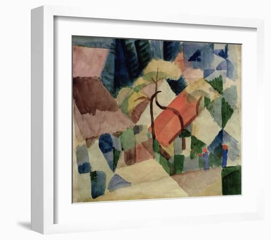 Village Houses with Gardens-Auguste Macke-Framed Giclee Print