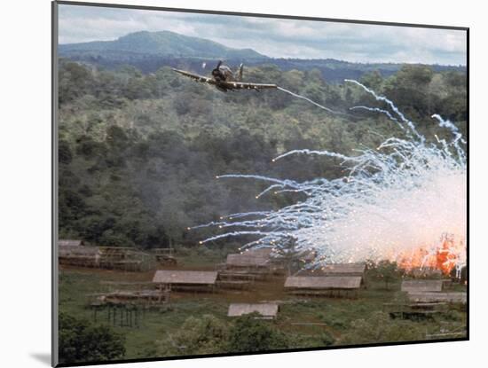 Village in flames after Explosives Dropped During an American Air Strike Against Viet Cong-Larry Burrows-Mounted Photographic Print