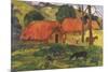 Village in Tahiti-Paul Gauguin-Mounted Giclee Print