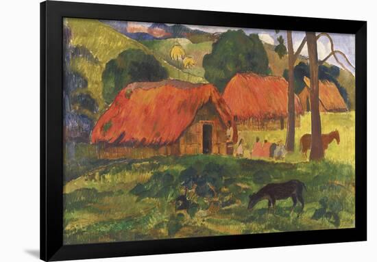 Village in Tahiti-Paul Gauguin-Framed Giclee Print