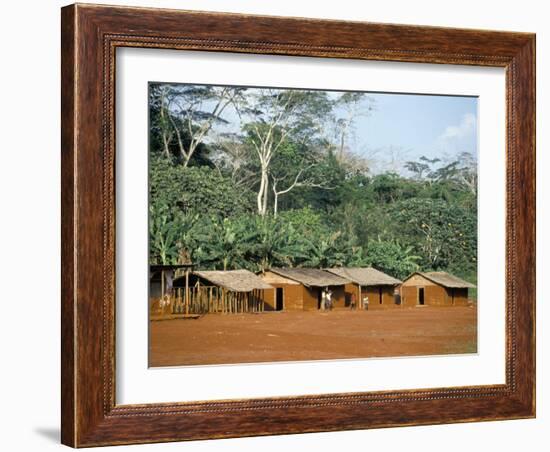 Village in the Jungle, Northern Area, Congo, Africa-David Poole-Framed Photographic Print