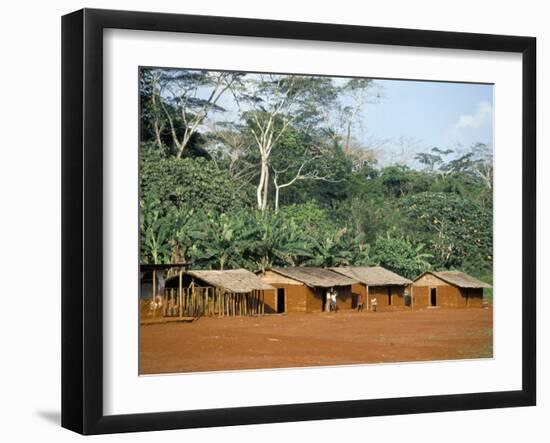 Village in the Jungle, Northern Area, Congo, Africa-David Poole-Framed Photographic Print