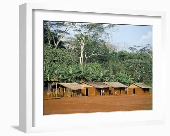 Village in the Jungle, Northern Area, Congo, Africa-David Poole-Framed Photographic Print