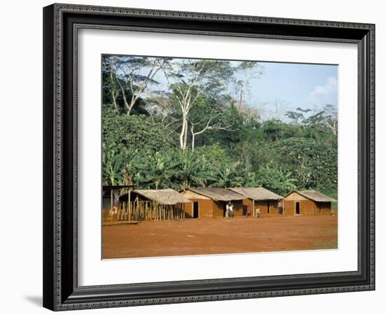 Village in the Jungle, Northern Area, Congo, Africa-David Poole-Framed Photographic Print