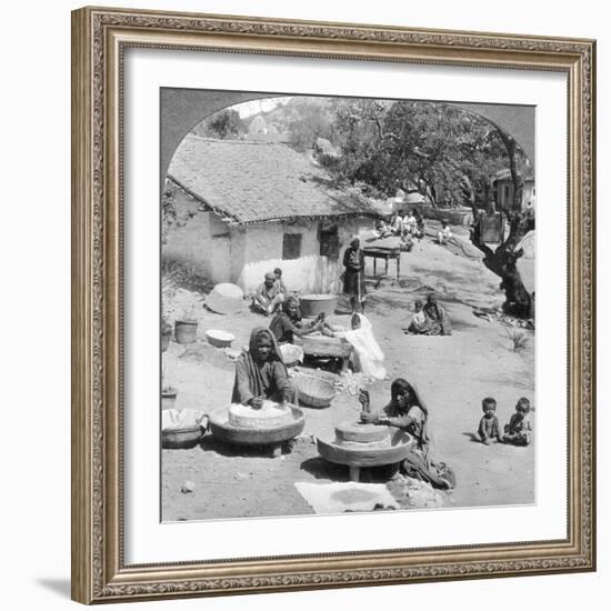 Village Life, India, 1900s-Underwood & Underwood-Framed Giclee Print