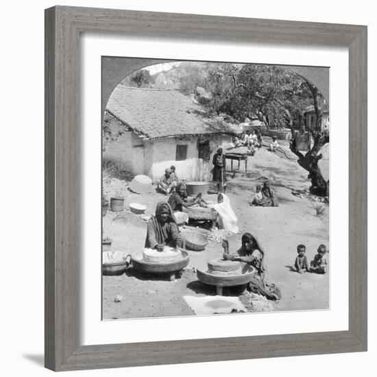 Village Life, India, 1900s-Underwood & Underwood-Framed Giclee Print