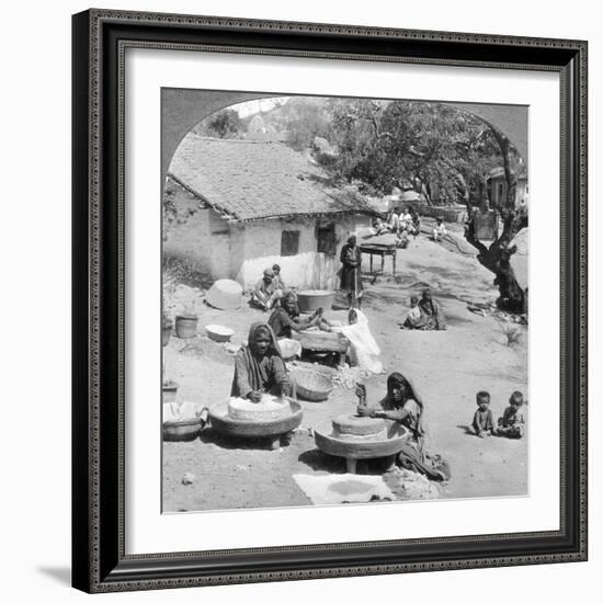 Village Life, India, 1900s-Underwood & Underwood-Framed Giclee Print