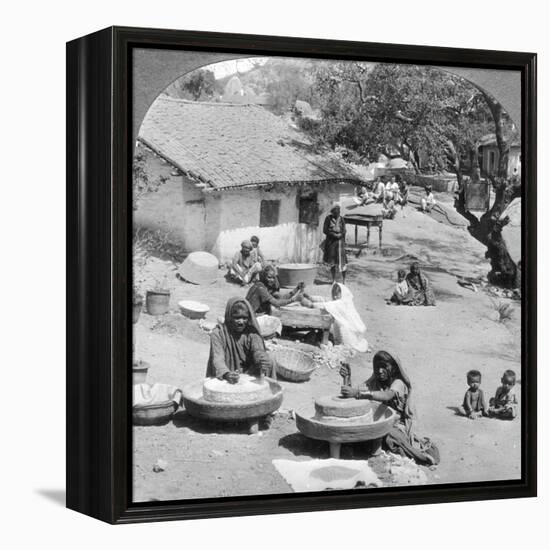 Village Life, India, 1900s-Underwood & Underwood-Framed Premier Image Canvas