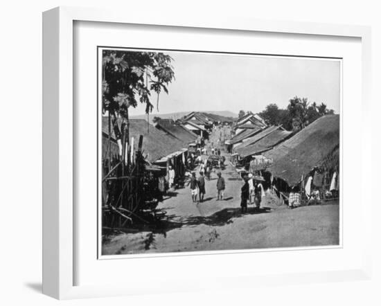 Village Near Calcutta, India, Late 19th Century-John L Stoddard-Framed Giclee Print