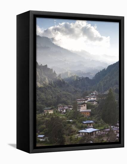 Village of Chendebji Set Among Forested Hills Between the Towns of Wangdue Phodrang and Trongsa, Bh-Lee Frost-Framed Premier Image Canvas