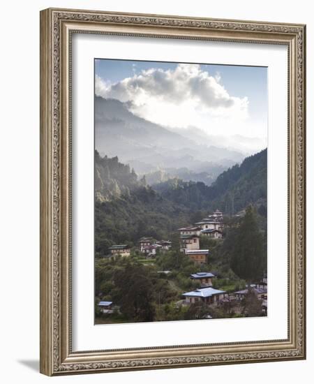 Village of Chendebji Set Among Forested Hills Between the Towns of Wangdue Phodrang and Trongsa, Bh-Lee Frost-Framed Photographic Print